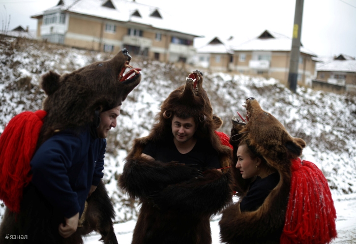 Ритуальные танцы медведей в Румынии