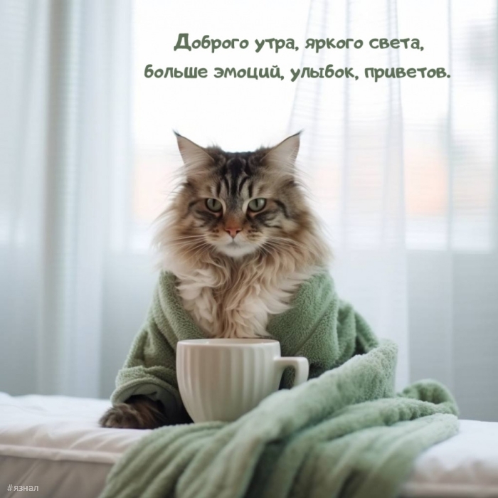 Доброе утро - картинки с котиками